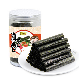三十二个赞 休闲零食脆紫菜烤海苔 番茄味海苔卷30g/罐