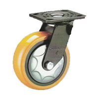 常成（chamcen）4寸平底活动重型橙黄色聚氨酯轮 C5-22100-32E 承重270万向轮 /个