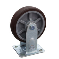 常成（chamcen）K3系列4寸固定喷沙挂兰锌双轴灰芯咖啡色人造橡胶TPR轮 K3-11100-42H 承重160静音定向轮 /个