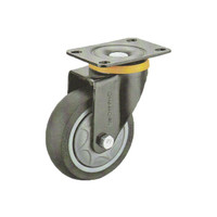 常成（chamcen）5寸平底活动黑色人造橡胶轮 B6-22125-41D 承重130静音万向轮 /个