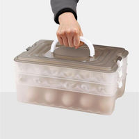 FOOJO冰箱鸡蛋饺子收纳盒 保鲜盒 鸡蛋盒冷冻水饺盒密封带盖3层 *2件