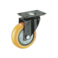 常成（chamcen）3寸平底活动橙黄色聚氨酯轮 B4-2275-31E 承重110万向轮 /个