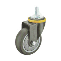 常成（chamcen）3寸丝杆活动黑色人造橡胶轮 B6-2375-41D 承重80静音丝杆万向轮 /个