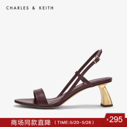 CHARLES&KEITH凉鞋CK1-60900117金属异形跟饰女士露趾高跟鞋