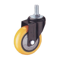 常成（chamcen）2寸丝杆活动橙黄色聚氨酯轮-丝杠 H3-2350-31E 承重45丝杆万向轮 /个