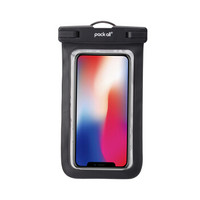 美国pack all手机防水袋男女通用触屏水下拍照温泉游泳防水套含挂绳(大号5.5英寸)黑色