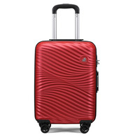 KAMILIANT 万向轮拉杆箱密码箱夏威夷海浪波纹行李箱女旅行箱男24英寸托运箱 DW8*80002 红色