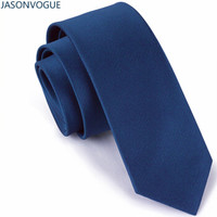 JASONVOGUE 杰尚维格 领带男士商务休闲结婚新郎纯色手打6CM小领带七夕礼盒装 藏青色