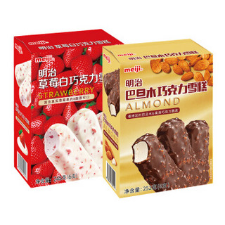 明治(meiji) 雪糕 精品巧克力系列 24支 （巴旦木巧克力/草莓白巧克力）