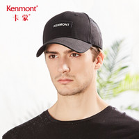 卡蒙（Kenmont）km-3559 纯色休闲帽子棉质棒球帽夏季男户外防晒透气黑色鸭舌帽太阳帽 黑色 可调节58.5cm