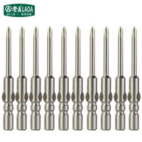 老A(LAOA)6mm系列圆柄十字批头电动风批嘴PH1x4x60mm(10支装)LA616607