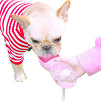 华元宠具（hoopet）宠物外出饮水器户外喝水喂水器狗狗便携式水杯随身水壶粉色