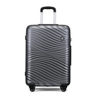 卡米龙 万向轮拉杆箱箱子密码箱夏威夷海浪波纹行李箱女旅行箱男24英寸托运箱 DW8*29002 灰色