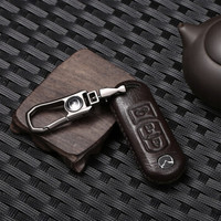 车达品马自达真皮钥匙包钥匙套昂克塞拉CX-4 CX-5马自达6阿特兹 马自达3牛皮汽车钥匙壳扣 智能3键棕