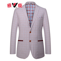 雅鹿 男休闲西装 时尚青年潮流修身简约西服外套 18790003 粉红 170