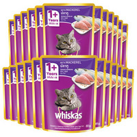 伟嘉 宠物猫粮猫湿粮 泰国进口成猫妙鲜包猫罐头 鲭鱼味85g*24包整箱装