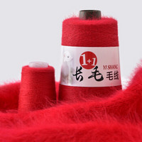 依尚 羊绒线 长毛毛线 14/2中粗线 手编机织均可 婴儿宝宝毛线 围巾线M07 大红色