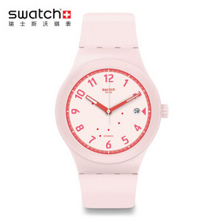 斯沃琪（Swatch）瑞士手表 原创装置51系列 装置粉颊 机械女表SUTP402