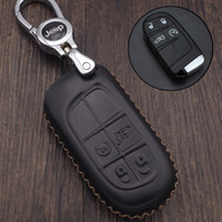 车达品吉普钥匙包2018款JEEP自由侠 自由光大切诺基17新指南者钥匙扣套壳16款自由侠/指南者/大切诺基黑