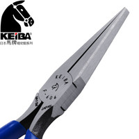 马牌(KEIBA)进口方扁型尖嘴钳F-606长嘴钳(无牙)长咀钳子 6寸 150mm