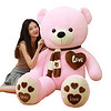 蓝色城堡毛绒玩具泰迪熊猫公仔布娃娃玩偶大号抱抱熊送女友生日礼物抱枕靠垫 粉色1.4m