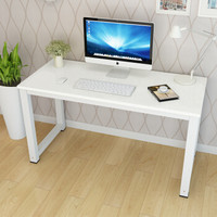 香可 钢木电脑桌台式家用简易书桌现代简约办公桌笔记本桌子 电竞桌 120*60cm白色+白架