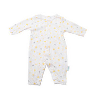 全棉时代 婴儿衣服 婴幼儿针织长袖哈衣 80/48(建议12-18个月) 黄色棉花朵朵 1件装