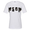 MSGM 女士白色棉质黑色字母图案短袖T恤 2441MDM106 184299