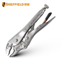 钢盾 SHEFFIELD S048001 圆嘴圆口 光柄弧齿 大力钳 固定夹持钳 弧齿大力钳5