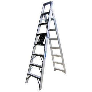 稳耐 家用梯 多功能铝合金梯子加厚折叠人字梯工业梯楼梯双侧两用八步梯2.5米DP368CN美国进口品牌