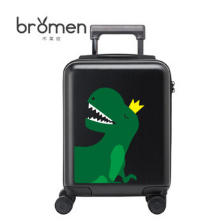 bromen 不莱玫 亲子系列16英寸儿童箱旅行箱行李箱网红PC登机箱旅行箱静音万向轮拉杆箱硬箱  小清新小恐龙 B80207143011 黑色
