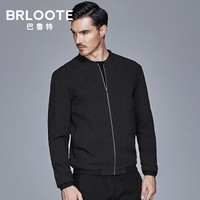 Brloote/巴鲁特 时尚白色夹克男修身薄款春季休闲外套 黑色 175/96A