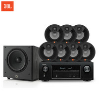 JBL Studio 2 6IC+天龙X1400 音响 音箱 家庭影院 7.1声道 功放 嵌入式 吸顶喇叭 防潮 蓝牙 立体环绕声