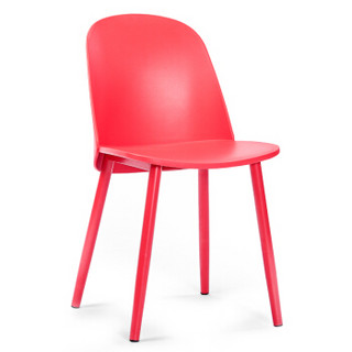 百思宜 简约现代创意休闲椅办公室会客洽谈接待椅 红色