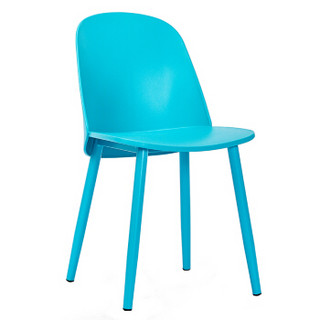 百思宜 简约现代创意休闲椅办公室会客洽谈接待椅 蓝色