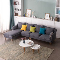中伟客厅组合沙发北欧现代简约小户型布沙发转角沙发三人位+右贵妃