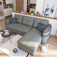 左右 ZUOYOU 现代布艺 功能沙发 沙发床两用 转角小户型储物布沙发DZY5002