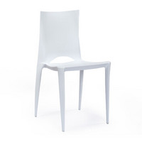 百思宜 现代简约咖啡厅靠背料椅餐厅等位椅可叠放椅子 白色