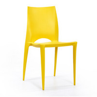 百思宜 现代简约咖啡厅靠背料椅餐厅等位椅可叠放椅子  黄色