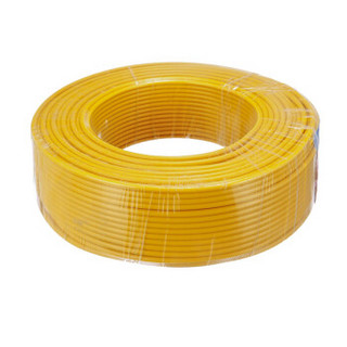 金山（JINSHAN)国标单芯塑铜线 硬线 电线 电缆 BV4平方 黄100M/盘