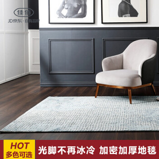 佳佰 加厚高密度地毯现代简约客厅地毯茶几毯中式北欧蓝色美式卧室床边卧室YX-01 160*230CM京东自营