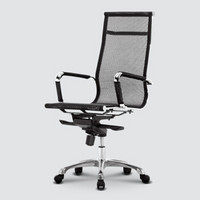 洛克菲勒 办公椅电脑椅网布坐垫椅职员椅会议椅工位椅黑色高背网椅CH-021A1-1电脑椅子