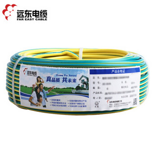 远东电缆（FAR EAST CABLE）电线电缆 BVR16平方国标家装进户铜芯电线单芯多股软线 100米 双色地线