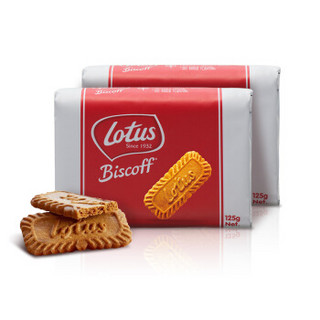 比利时进口 Lotus和情缤咖时焦糖饼干零食早餐下午茶点心125g*2袋
