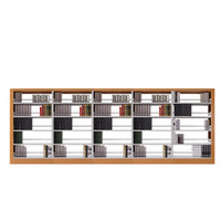 金经金属单面图书馆书架档案架钢制图书架书店展示架转印木纹色一列五组5层
