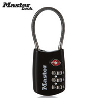玛斯特(Master Lock)密码锁TSA旅行箱包健身房钢缆挂锁4688MCND 黑色