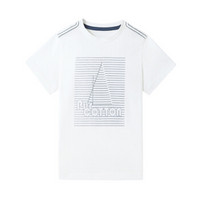 全棉时代 男童针织平纹短袖T恤  110/56(建议4-5岁) 白色 1件装