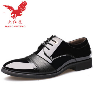 Dahongying 大红鹰 皮鞋男青年商务正装亮面四季款 DHY9952 黑色 43