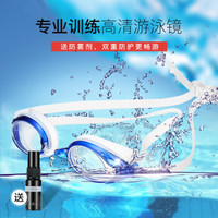 川崎KAWASAKI 泳镜 高清防雾防水防紫外线男士女士专业训练透明蓝色色游泳镜GT-600