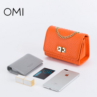 OMI 欧米 小包包女欧美斜挎链条小包新面料包 1186N10031H 橙色